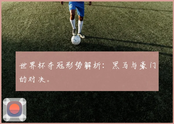 世界杯夺冠形势解析:黑马与豪门的对决。